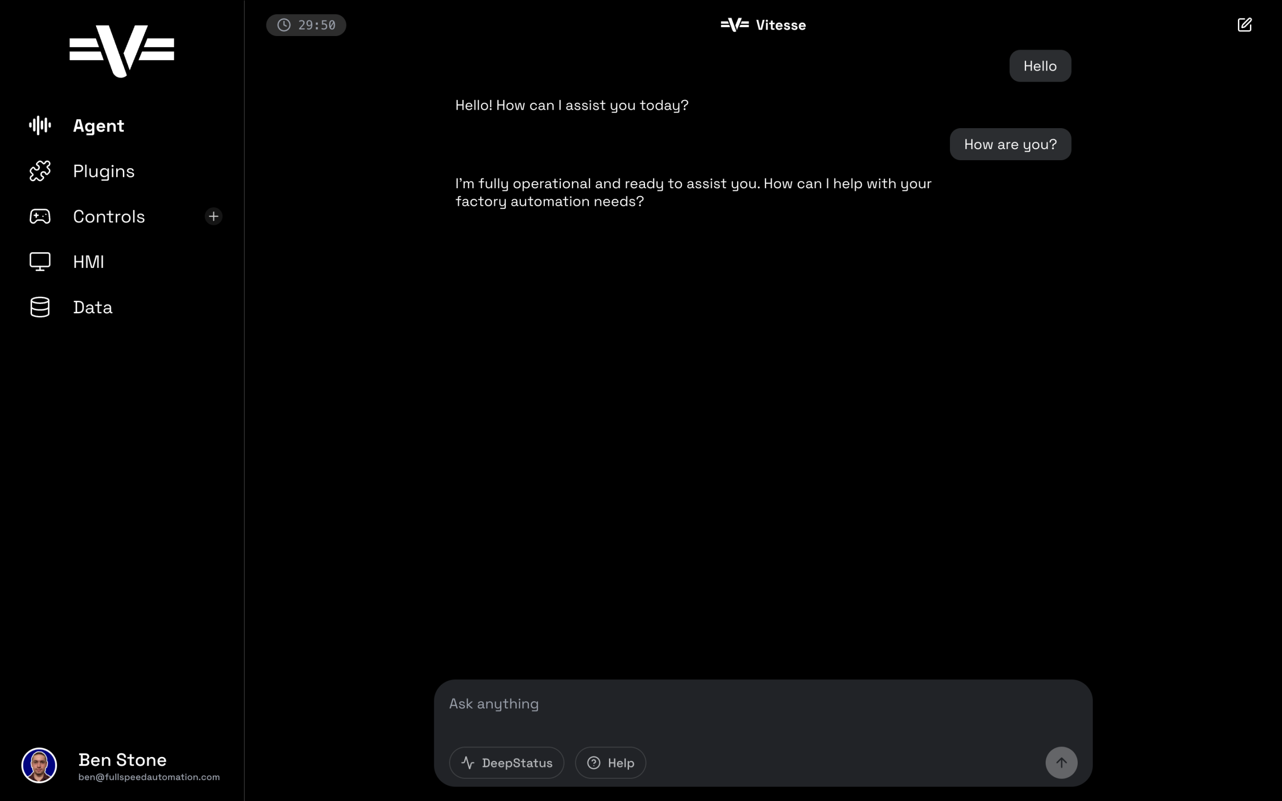 Vitesse Full Speed Automation - Revolutionize Your Automation Process - conversation view